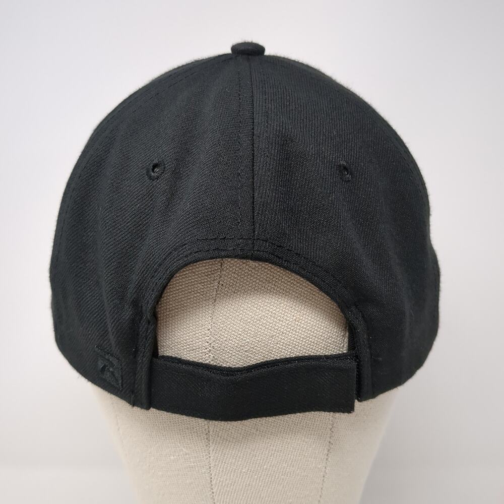 Richardson Strapback Baseball Hat Solid Black Lar… - image 6